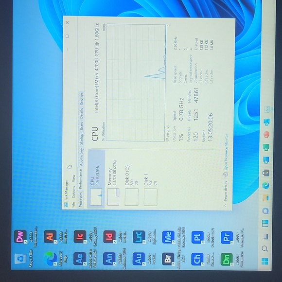 Lenovo ThinkPad i5 Laptop, Win 11, 8gb RAM, Adobe CC, MS Office, 256gb SSD - Picture 3 of 7